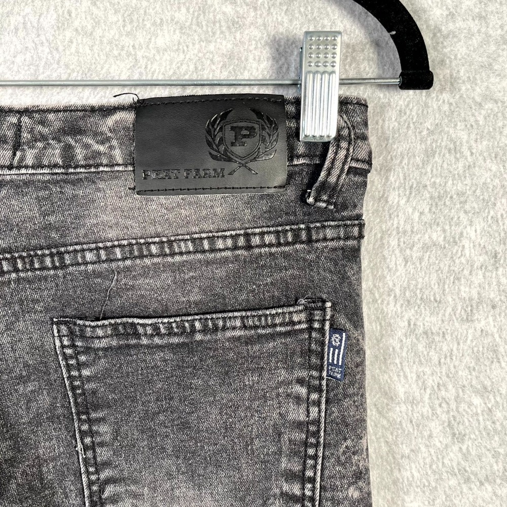 Phat Farm Skinny Jeans womens 14 Gray Denim Acid Wash Cotton Stretch Distressed - Picture 8 of 8